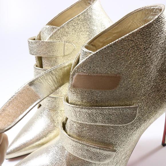 100mm Platine Gold Velcro Strappy Lame Triniboot Metallic Boot c615 - Picture 11 of 11